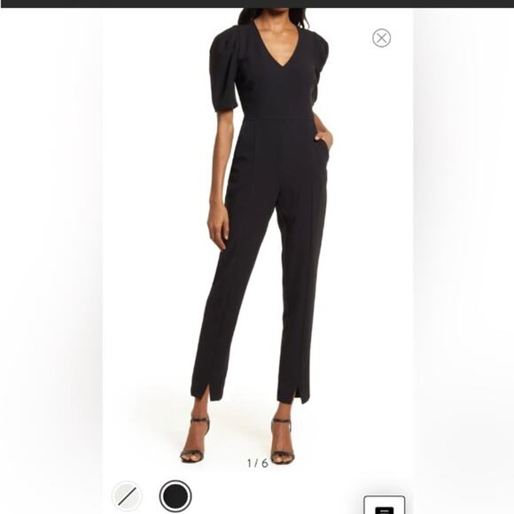 Chelsea 28 Women’s 2X Jumpsuit Black Minimalist Office New Pockets Stretch - Picture 3 of 15